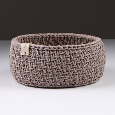 Корзина плетеная средняя, белая, 30x20 см, ротанг No Brand