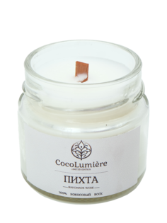 Свеча ароматическая CocoLumiere Пихта - 100% натуральный кокосовый воск, 100 мл