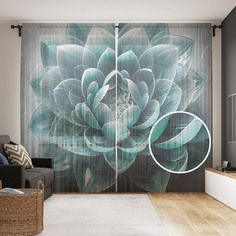 Тюль Evrika Home сетка JoyArty Одинокий лотос 290x265, tul_sd1144_145x265