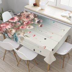 Скатерть на стол прямоугольная JoyArty Пастельные цветы 120х145, tc_sd1436_120x145