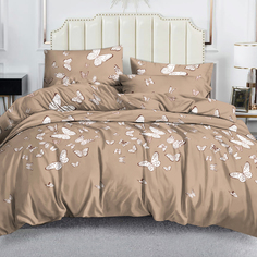 Постельное белье Cleo Art Color семейное с рисунком, 4 наволочки, 2 пододеяльника