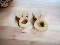 Подставки для яиц Зайчики из массива лиственницы No Brand
