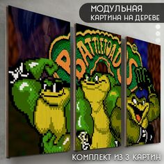 Модульная картина на дереве Бруталити Игры Battletoads - 6023