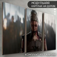 Модульная картина на дереве Бруталити игра Hellblade 2 - 6651