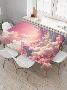 Скатерть на стол прямоугольная JoyArty Розовые облака 180x145, tc_sd1520_180x145