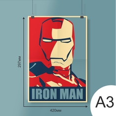 Постер интерьерный Железный человек 42х30 см формат А3 No Brand