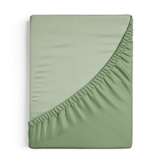 Простыня на резинке Шуйские Ситцы 180х200+25, Поплин, рис 19030-1 базилик 1