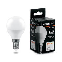 Лампочка светодиодная Feron LB-1407, 38072, 7,5W, E14