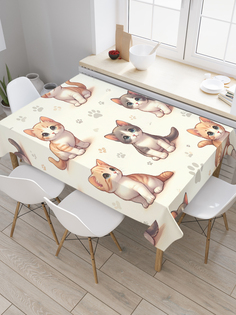 Скатерть на стол прямоугольная JoyArty Котята с лапками 120х145, tc_429899_120x145