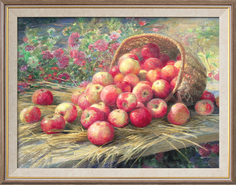 Репродукция картины Ф. Сычкова Алма-атинские яблоки 49х39 No Brand