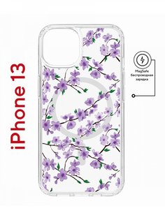Чехол на iPhone 13 MagSafe с принтом Kruche Print Сакура противоударный с магнитом КruЧЕ