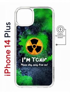 Чехол на iPhone 14 Plus MagSafe с принтом Kruche Print Toxic противоударный с магнитом КruЧЕ