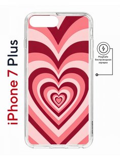 Чехол на iPhone 7 Plus/8 Plus MagSafe Kruche Print Сердце противоударный с магнитом КruЧЕ