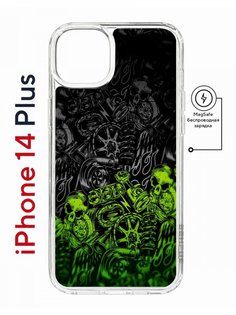 Чехол на iPhone 14 Plus MagSafe с принтом Kruche Print Garage противоударный с магнитом КruЧЕ