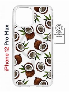 Чехол на iPhone 12 Pro Max MagSafe с принтом Kruche Print Кокосы противоударный с магнитом КruЧЕ