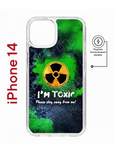 Чехол на iPhone 14 MagSafe с принтом Kruche Print Toxic противоударный с магнитом КruЧЕ