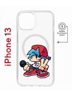 Чехол на iPhone 13 MagSafe с принтом Kruche Print FNF Boyfrend противоударный с магнитом КruЧЕ