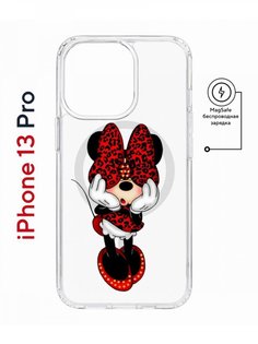 Чехол на iPhone 13 Pro MagSafe с принтом Kruche Print Минни противоударный с магнитом КruЧЕ