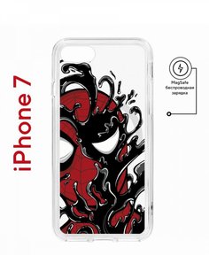 Чехол на iPhone 7, 8, SE 2020 2022 MagSafe Kruche Print Spider-Man-Venom с магнитом КruЧЕ