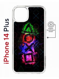 Чехол на iPhone 14 Plus MagSafe с принтом Kruche Print Гейминг противоударный с магнитом КruЧЕ