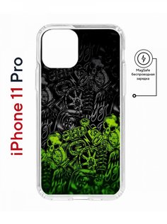 Чехол на iPhone 11 Pro MagSafe с принтом Kruche Print Garage противоударный с магнитом КruЧЕ