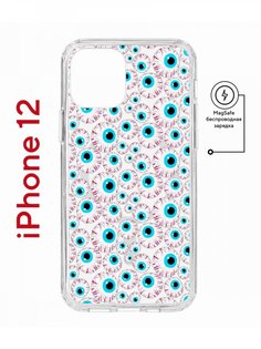 Чехол на iPhone 12/12 Pro MagSafe с принтом Kruche Print Глаза противоударный с магнитом КruЧЕ