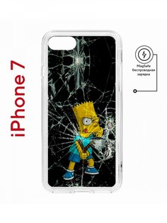 Чехол на iPhone 7, 8, SE 2020 2022 MagSafe Kruche Print Барт Симпсон с магнитом КruЧЕ