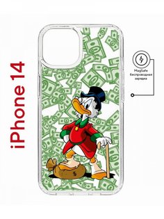 Чехол на iPhone 14 MagSafe с принтом Kruche Print MacMoney противоударный с магнитом КruЧЕ