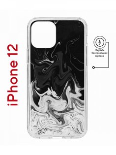 Чехол на iPhone 12/12 Pro MagSafe с принтом Kruche Print Разводы краски с магнитом КruЧЕ