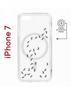 Чехол на iPhone 7, 8, SE 2020 2022 MagSafe Kruche Print Муравьи противоударный с магнитом КruЧЕ