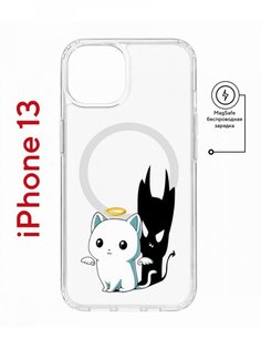 Чехол на iPhone 13 MagSafe с принтом Kruche Print Angel Demon противоударный с магнитом КruЧЕ