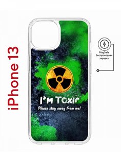 Чехол на iPhone 13 MagSafe с принтом Kruche Print Toxic противоударный с магнитом КruЧЕ