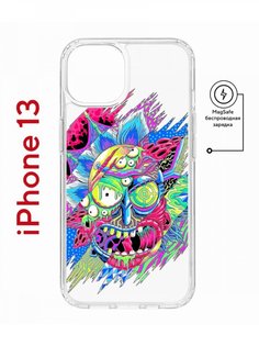 Чехол на iPhone 13 MagSafe с принтом Kruche Print Многоликий Рик противоударный с магнитом КruЧЕ