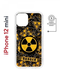 Чехол на iPhone 12 mini MagSafe Kruche Print Danger противоударный с магнитом КruЧЕ