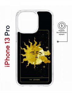 Чехол на iPhone 13 Pro MagSafe Kruche Print Tarot Lovers противоударный с магнитом КruЧЕ