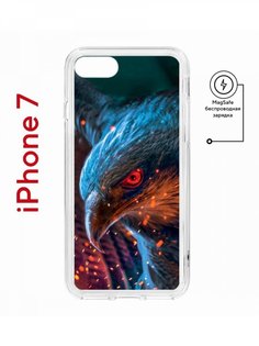 Чехол на iPhone 7, 8, SE 2020 2022 MagSafe Kruche Print Орел противоударный с магнитом КruЧЕ