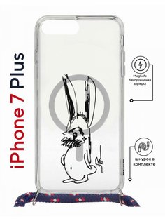 Чехол на iPhone 7 Plus/ 8 Plus MagSafe Kruche Print Нормуль! с магнитом, со шнурком КruЧЕ