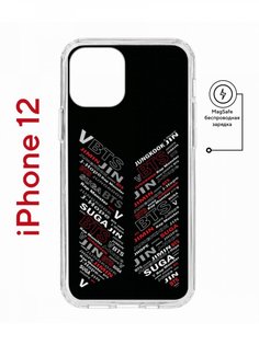 Чехол на iPhone 12/12 Pro MagSafe с принтом Kruche Print BTS противоударный с магнитом КruЧЕ