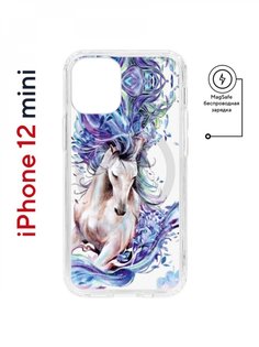 Чехол на iPhone 12 mini MagSafe Kruche Print Грация противоударный с магнитом КruЧЕ