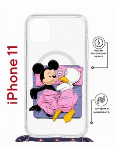 Чехол на iPhone 11 MagSafe с принтом Kruche Print This is life с магнитом, со шнурком КruЧЕ