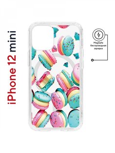 Чехол на iPhone 12 mini MagSafe Kruche Print Макарон противоударный с магнитом КruЧЕ