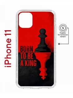 Чехол на iPhone 11 MagSafe с принтом Kruche Print Born to be a King с магнитом КruЧЕ
