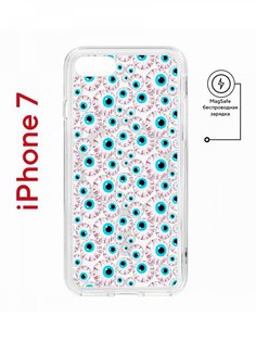 Чехол на iPhone 7, 8, SE 2020 2022 MagSafe Kruche Print Глаза противоударный с магнитом КruЧЕ