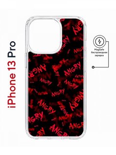 Чехол на iPhone 13 Pro MagSafe с принтом Kruche Print Angry противоударный с магнитом КruЧЕ