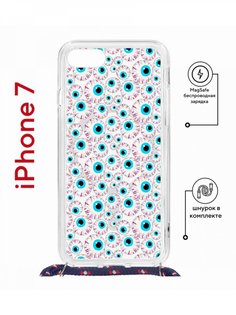 Чехол на iPhone 7/8/SE 2020,2022 MagSafe Kruche Print Глаза с магнитом, со шнурком КruЧЕ