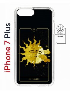 Чехол на iPhone 7 Plus/8 Plus MagSafe Kruche Print Tarot Lovers противоударный с магнитом КruЧЕ