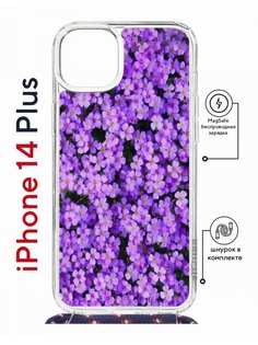 Чехол на iPhone 14 Plus MagSafe с принтом Kruche Print Обриета с магнитом, со шнурком КruЧЕ