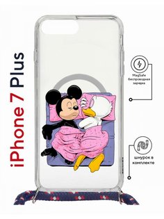 Чехол на iPhone 7 Plus/ 8 Plus MagSafe Kruche Print This is life с магнитом, со шнурком КruЧЕ