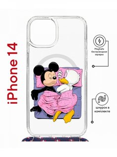 Чехол на iPhone 14 MagSafe с принтом Kruche Print This is life с магнитом, со шнурком КruЧЕ