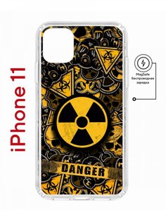 Чехол на iPhone 11 MagSafe с принтом Kruche Print Danger противоударный с магнитом КruЧЕ